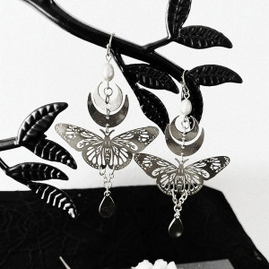 Boucles d'Oreilles Papillon Lune Rayon Céleste | 1001abeilles