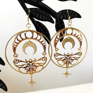 "Lunar Dance" Butterfly Moon Phase Earrings | Celestial Jewelry