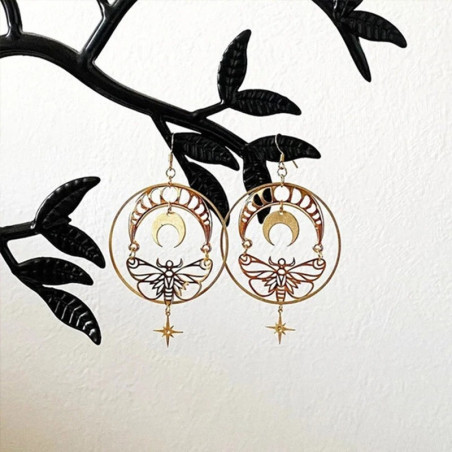"Lunar Dance" Butterfly Moon Phase Earrings | Celestial Jewelry