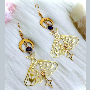Boucles d'oreilles "Éveil Astral" - Bijou Papillon Spirituel