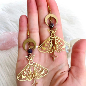 Boucles d'oreilles "Éveil Astral" - Bijou Papillon Spirituel