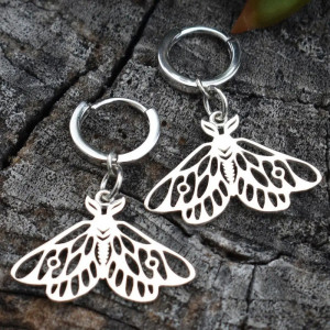 Créoles Papillon Argent Lunaire | Cadeau Bijou Nature Femme