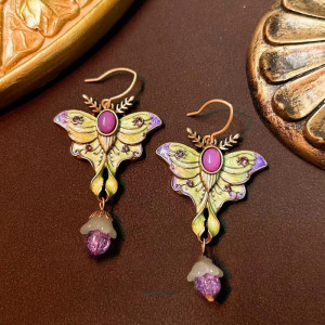 Enchanted Emerald Butterfly Earrings - Handmade Fantasy Jewelry!
