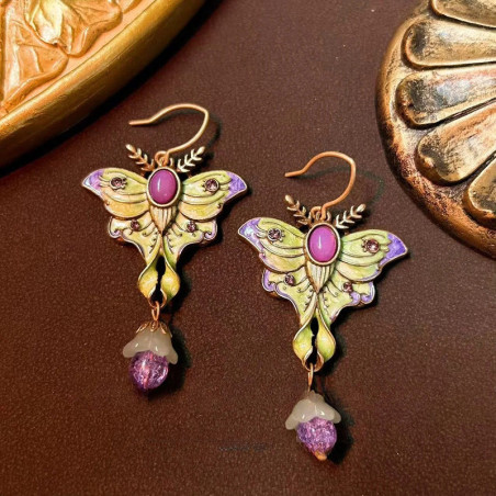 Enchanted Emerald Butterfly Earrings - Handmade Fantasy Jewelry!