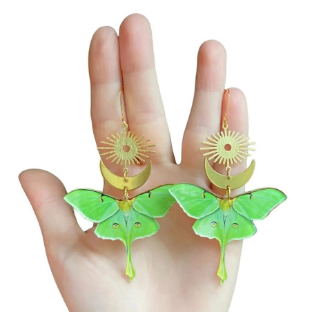 Boucles d'oreilles Papillon Lune | Bijou Céleste & Bohème