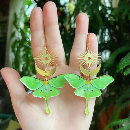 Boucles d'oreilles Papillon Lune | Bijou Céleste & Bohème