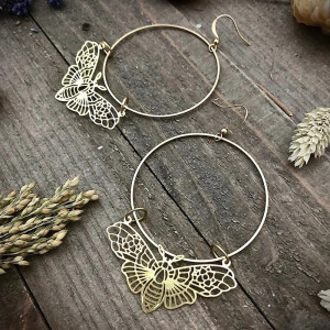 Boucles d'Oreilles Papillon Doré - Bijou Bohème & Élégant