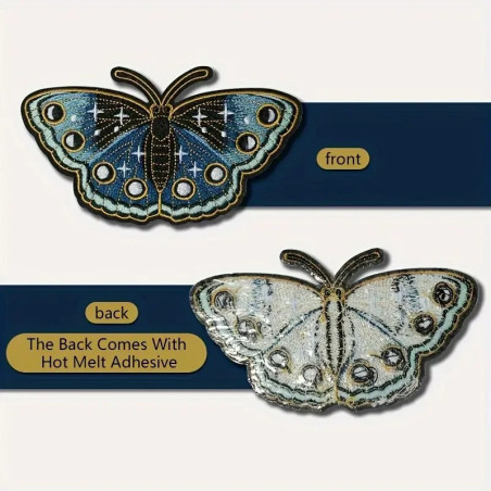Sapphire Galaxy Butterfly Embroidered Patch | Cute Iron-On Gift