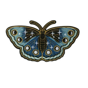 Patch Brodé Papillon Galaxie Saphir | Cadeau Thermocollant