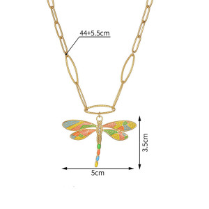 Collier Libellule Dorée Aquarelle | Bijou Pendentif Unique