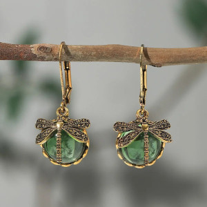 Boucles d'oreilles Libellule Élégantes Verre Coloré | Cadeau Femme