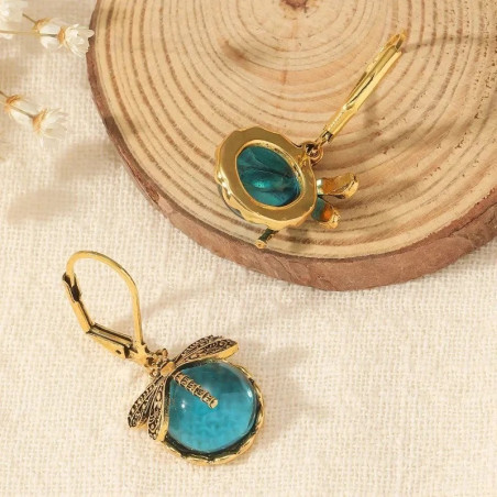 Boucles d'oreilles Libellule Élégantes Verre Coloré | Cadeau Femme