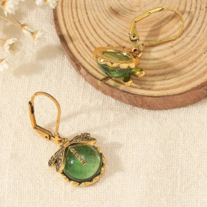 Elegant Dragonfly Earrings with Colored Glass | Gift for Women