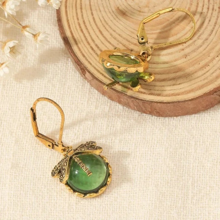 Elegant Dragonfly Earrings with Colored Glass | Gift for Women