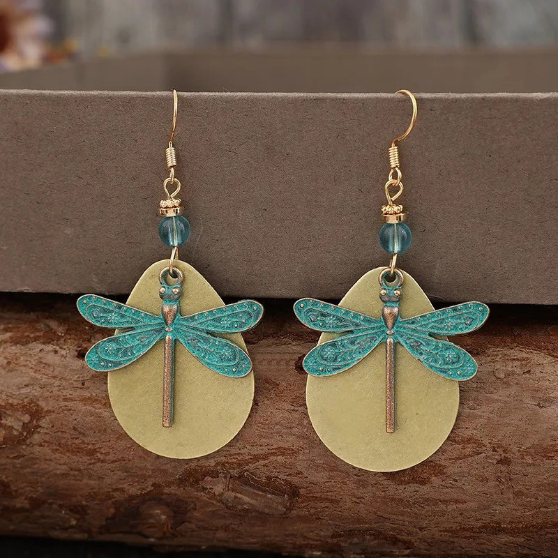 Boucles d'oreilles Libellule Turquoise Bohème | Idée Cadeau