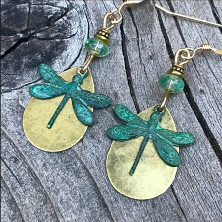 Boucles d'oreilles Libellule Turquoise Bohème | Idée Cadeau