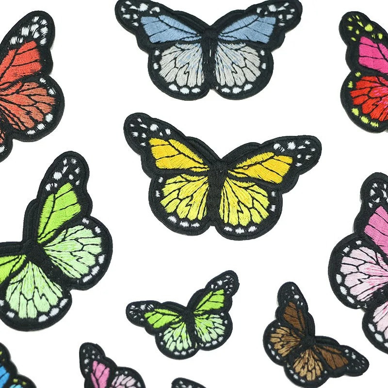 Set of 14 Mini Butterfly Patches - Cute Iron-On Appliques