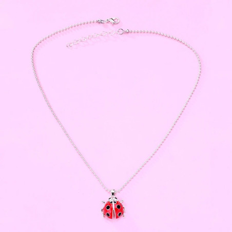 Collier Coccinelle Reine Écarlate | Bijou Porte-Bonheur