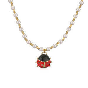 Collier Coccinelle & Perles Bohème | Bijou Mignon pour Femme