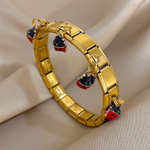 Bracelet Coccinelle Porte-Bonheur Doré & Argenté | 1001 Abeilles