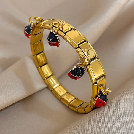 Bracelet Coccinelle Porte-Bonheur Doré & Argenté | 1001 Abeilles