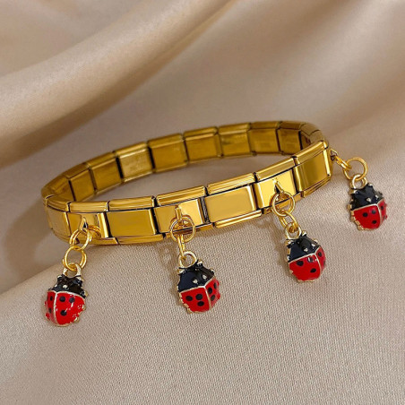 Bracelet Coccinelle Porte-Bonheur Doré & Argenté | 1001 Abeilles