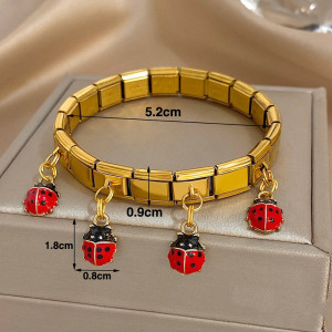 Bracelet Coccinelle Porte-Bonheur Doré & Argenté | 1001 Abeilles