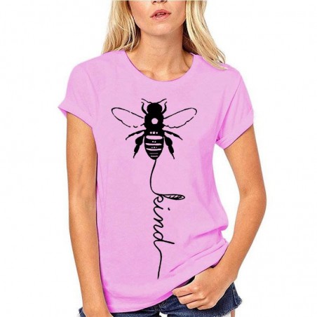 T-shirt Abeilles pour Femme Bee Kind rose