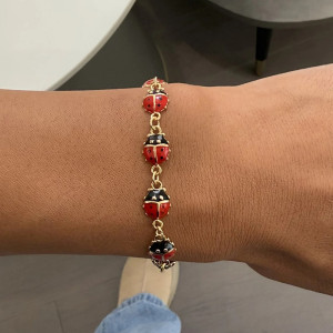 Bracelet Porte-Bonheur Coccinelle | Bijou Doré & Chance