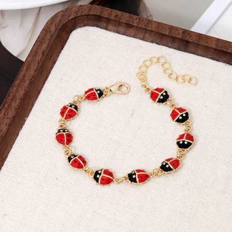Pulsera Mariquita de la Suerte | Joya Dorada Original Mujer