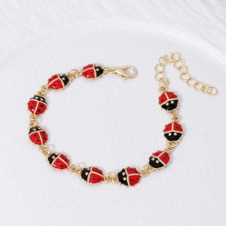 Bracciale Coccinella Portafortuna - Gioiello Dorato da Donna!