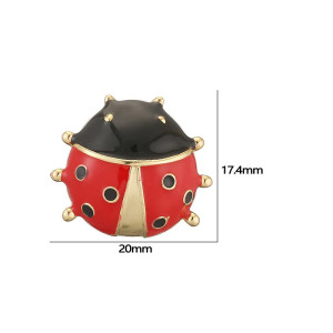 Puces d'Oreilles Coccinelle Mignonnes | Bijou Émail Rouge & Or