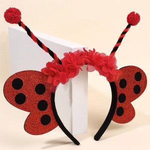 Serre-tête Coccinelle Ailes Rouges Pailletées | Cadeau Déguisement