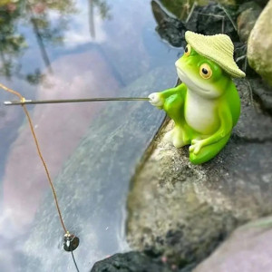 Statue Solaire Grenouille Trottinette | Déco Jardin Lumineuse
