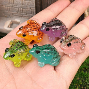 Figurines Mini Grenouilles Fluorescentes "Grenouilles au Charme Sautillant" - Lot de 5 pièces !