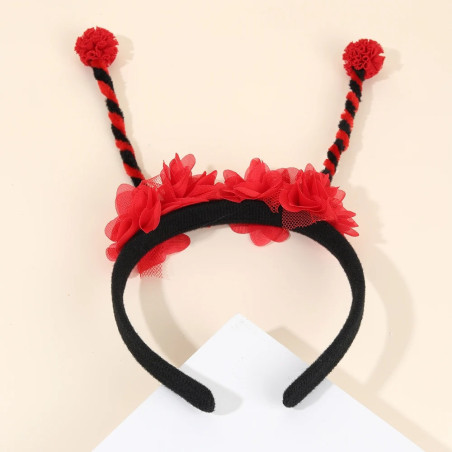 Serre-tête Coccinelle Mignon avec Antennes & Fleurs | Idée Cadeau