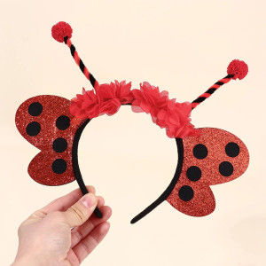 Serre-tête Coccinelle Ailes Rouges Pailletées | Cadeau Déguisement