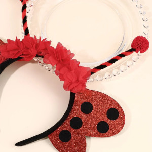 Ladybug Headband with Red Glitter Wings | Cute Costume Gift