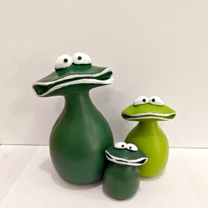 Funny Frog Statues Set of 3 | Cute Modern Garden & Home Decor