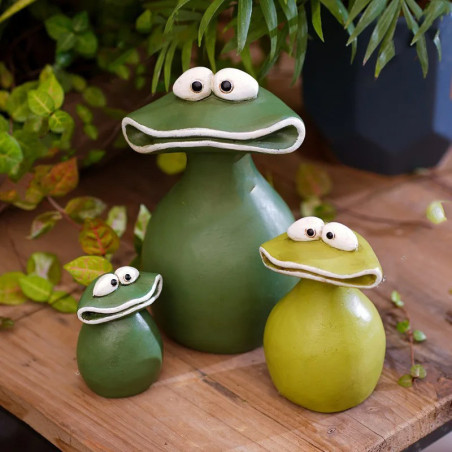 Lot de 3 Statuettes Grenouille Drôles | Déco Moderne Jardin