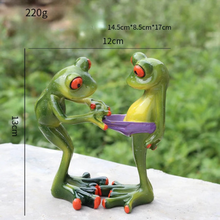 Funny Frog Figurine "Swamp Inspection" | Cute Garden Gift