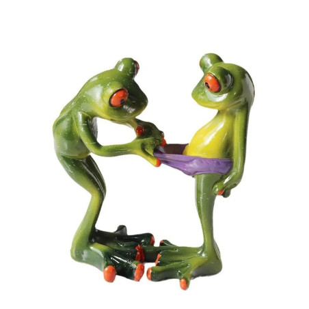 Funny Frog Figurine "Swamp Inspection" | Cute Garden Gift