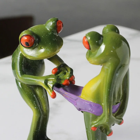 Statuetta Rane Divertenti | Idea Regalo Originale per Giardino