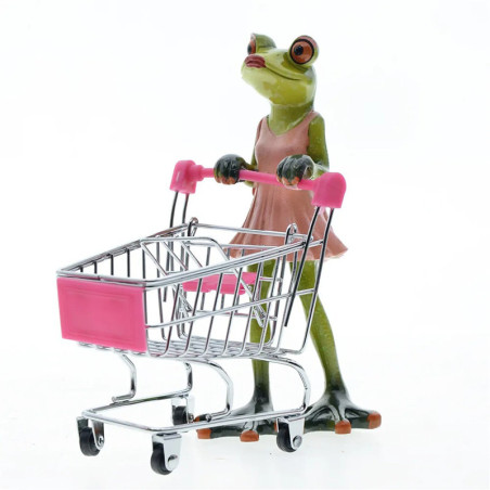 Estatuilla Rana de Compras - Decoración Original y Divertida