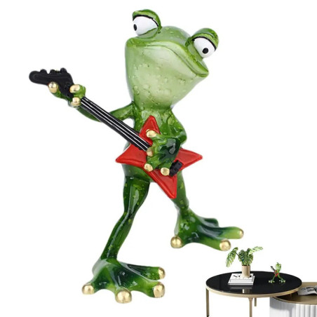 Rocker Frosch Figur | Lustige & einzigartige Rock'n'Roll Deko!