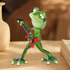 Rocker Frog Figurine | Funny Rock'n'Roll Home Decor Gift