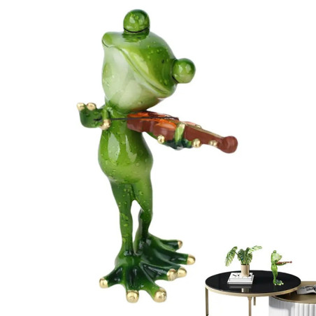 Figurine Grenouille Violoniste | Déco Musicale & Cadeau Mignon