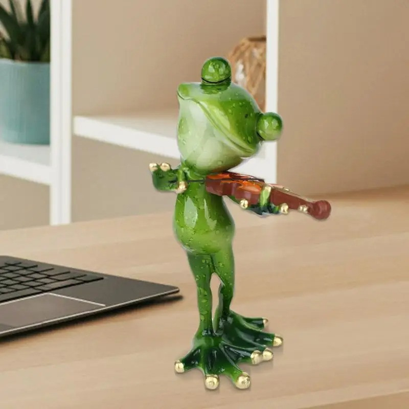 Figurine Grenouille Violoniste | Déco Musicale & Cadeau Mignon