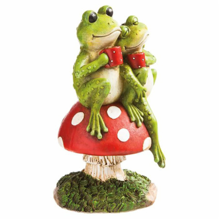 Statue Grenouilles Romantiques sur Champignon | Cadeau Original