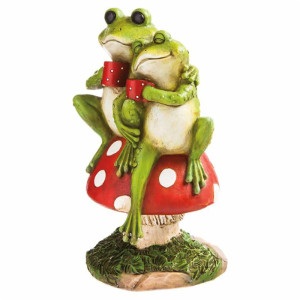 Statue Grenouilles Romantiques sur Champignon | Cadeau Original